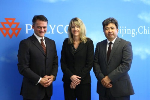 Polycom��̫�^(q��)�����ձȺ����������ޅ^(q��)����Hansjoerg Wagner (��һ)��Polycomȫ���N�ۈ�(zh��)�и�����Tracey Newell(����)��Polycom�Ї�(gu��)�^(q��)����(j��ng)�����(��һ)